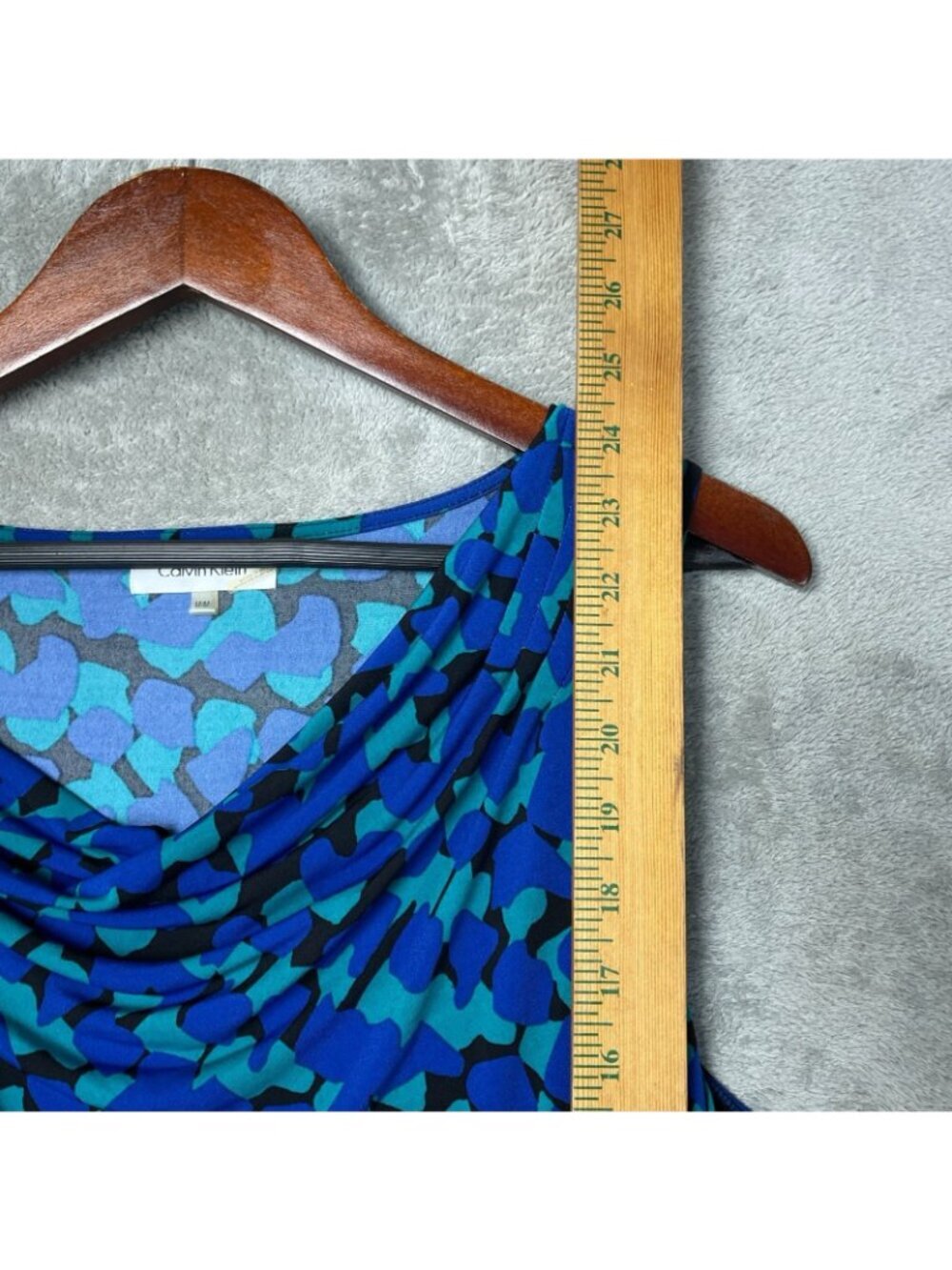 Calvin Klein Women's M Blue & Black Abstract Print Sleeveless Top Stretch i2048 - Picture 3 of 7
